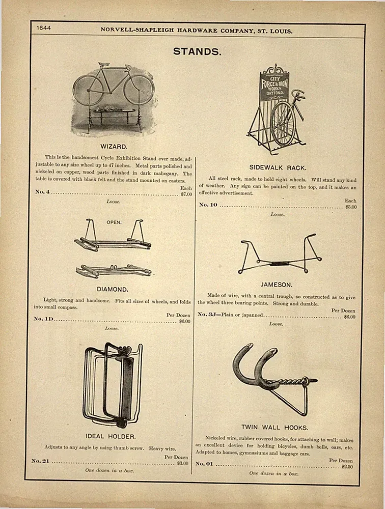 1903 PAPER AD Antique City Forge & Iron Works Dayton bicycle rack Repair stand