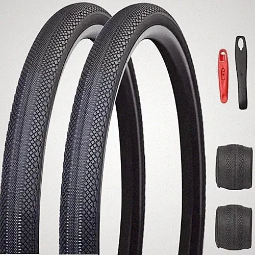 2 Pack 700x40c Gravel Bike Tires with Tube/no Tube – Black - 2 Tires + 2levers
