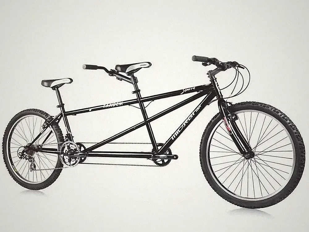 26" MTB Tandem Bike 7x3 Speed Freewheel V-Brakes Mountain Bike Style Bicycle