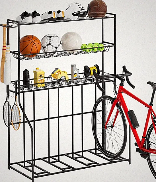 4 bike racks, bike rack garage with 3-tier storage racks
