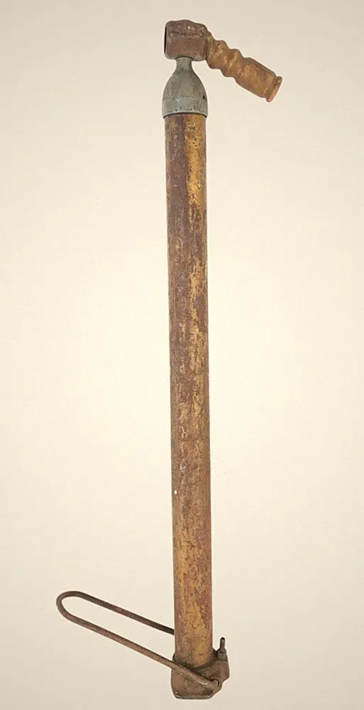 Antique Automotive Hand Tire Pump Cast Iron Folding Foot Bicycle Car