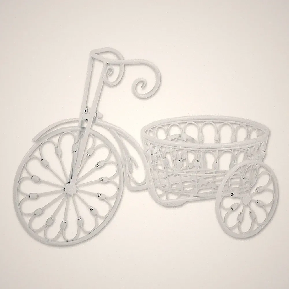 Beautiful White Bicycle Planter Made Of Iron Garden Decorative Gift Collectible