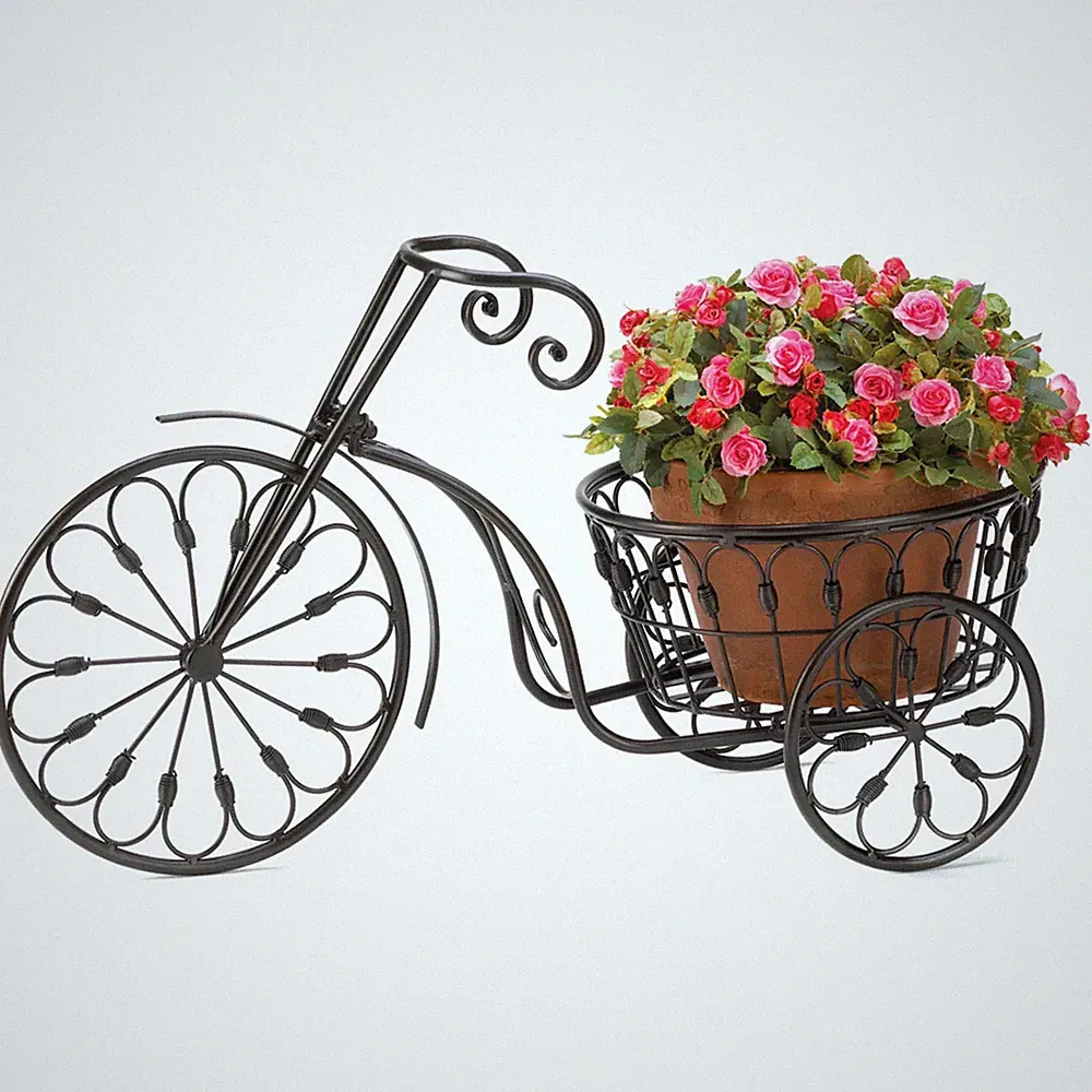 Bicycle Plant Stand Home Garden & Outdoor Living Decor Iron Plant Stand