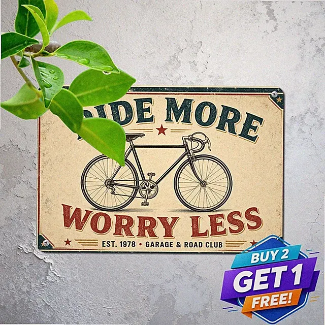 Bicycle Theme Retro Cafe Bistro Restaurant Dining Wall Decor Metal Tin Sign Art