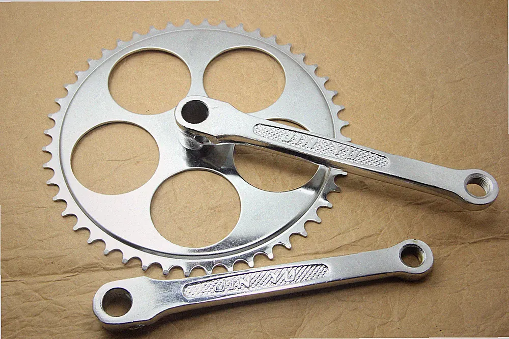 Bike Bicycle Steel Crankset Chainset 48T 175mm For 1/8'' Chain Single Speed