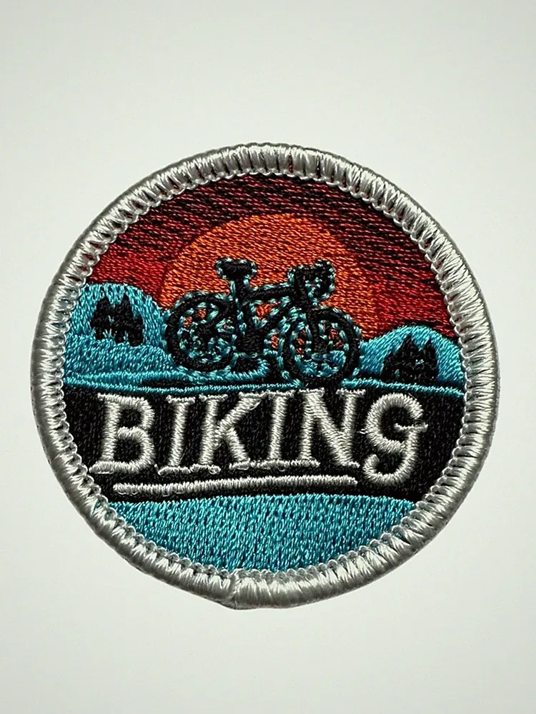 Biking Embroidered Iron On Patch - Bicycle Bike Riding 98-A