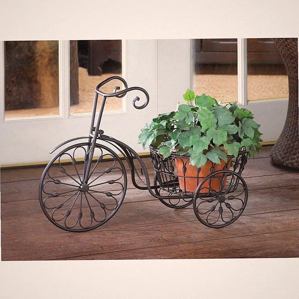 Black IRON BICYCLE PLANTER-PLANT STAND *Indoor/Outdoor* NIB