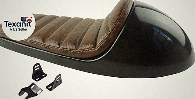 Brown Hump Retro Motorcycle Cafe Racer Seat Vintage Style Cushion Saddle (Vintag
