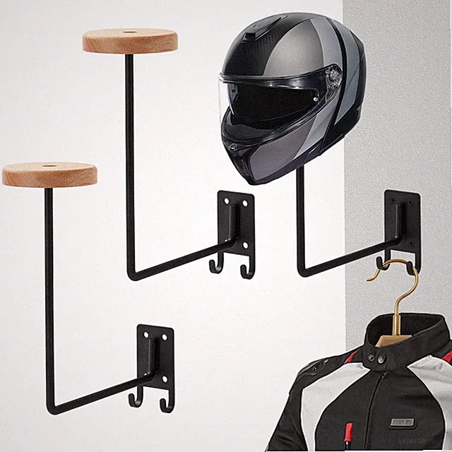 DAZUINIAO Helmet Holder Wall Mount 2 Pack Helmet Stand for Motorcycle Bike or...