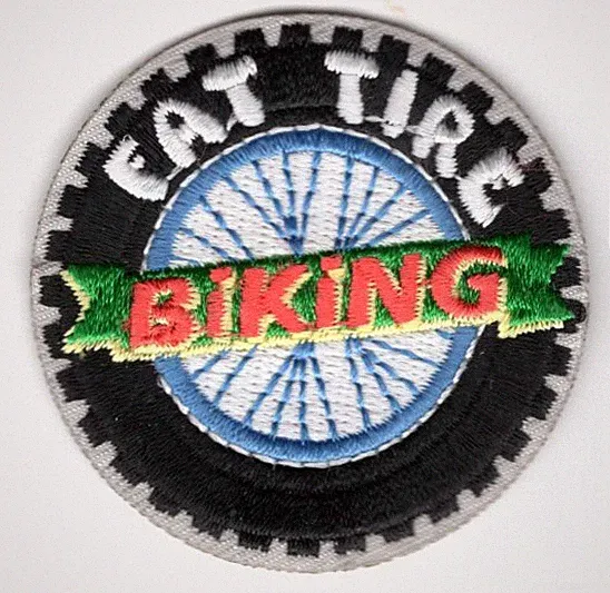 FAT TIRE BIKING Iron On Patch Bicycle Cycling Sports Games