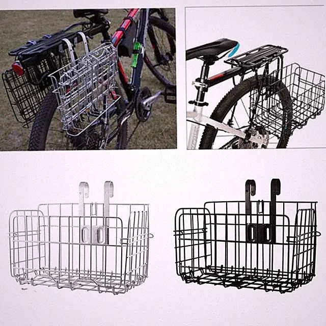 Folding Electric Bike Front and Rear Basket Electirc Bike Accessories Detachable