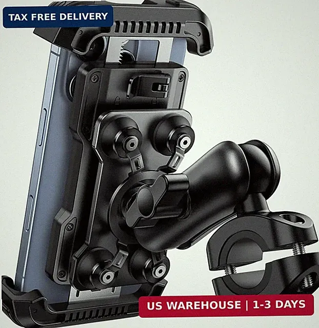 Lamicall Motorcycle Phone Mount Holder - [Dual Vibration Dampener] [Metal Adjust