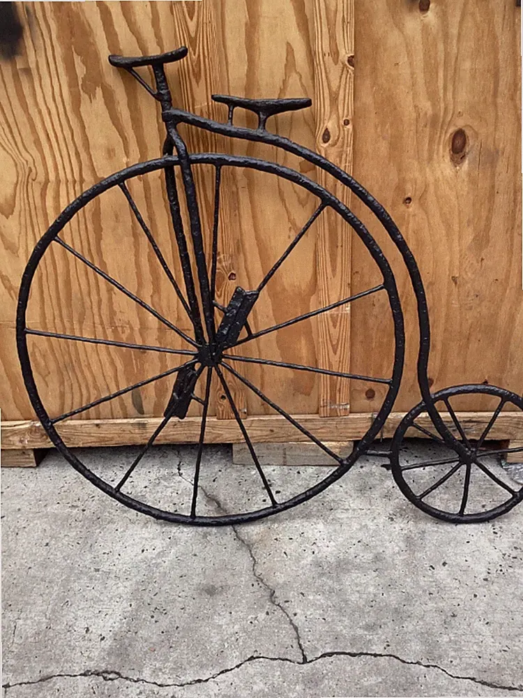 Large Wrought Iron & High Wheel Bicycle Decor 47”x Tall 52”Longx5”Deep