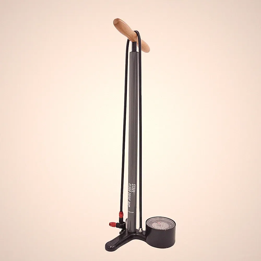 LEZYNE Steel Floor Drive 3.5 Flat Grey Bicycle Floor Pump (1-FP-SFLDR-V731)