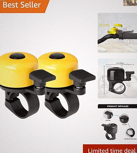 Loud 2-Pack Classic Mini Bike Bells - Perfect for Kids & Adults, Waterproof