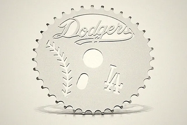 Lowrider Bicycle Laser Cut Mirror Chrome LA Dodgers Style 36T Custom Sprocket.