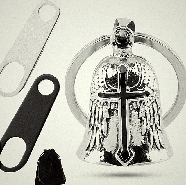 Motorcycle Bells for Bikers Guardians Angel Gremlin Bells, Good Luck Bells & Key