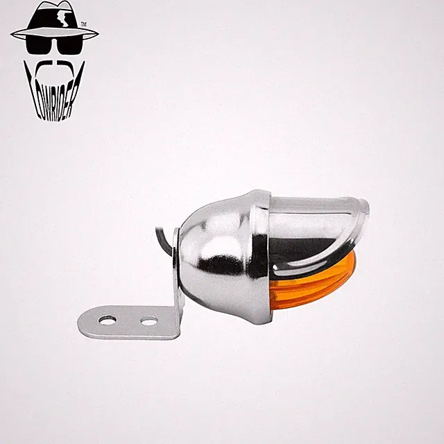 ORIGINAL LOWRIDER Mini Bee Light Chrome Amber Lens Bullet Cruiser Bicycle Light