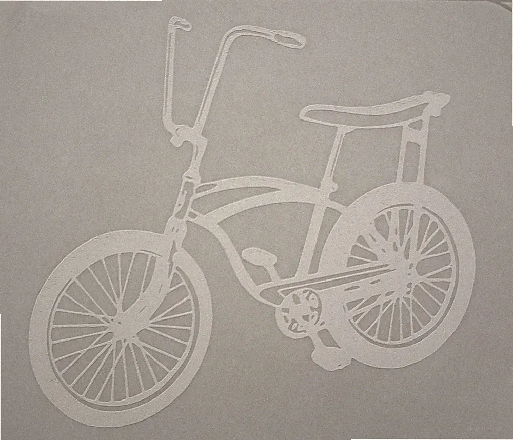 Original Vintage White Banana Seat Bicycle Bike Iron On Transfer