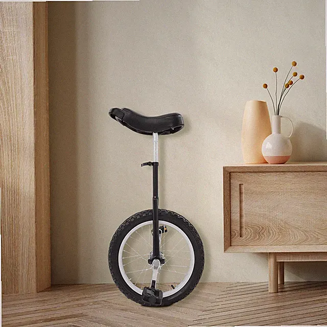 Outdoor Wheel Unicycle, Height Adjustable Unicycle, Black One Wheel Bike