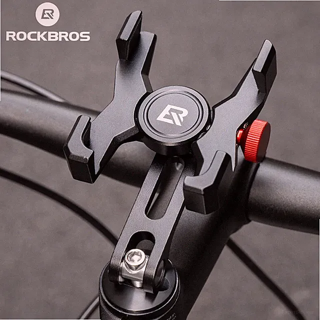 ROCKBROS Alloy Bike Phone Holder Handlebar Mount Adjustable for 4.7-7"Phones