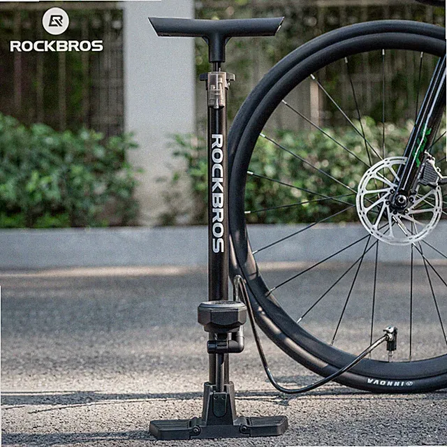 ROCKBROS Bike Floor Pump with Gauge-High Pressure 150PSI w/Glueless Puncture Kit