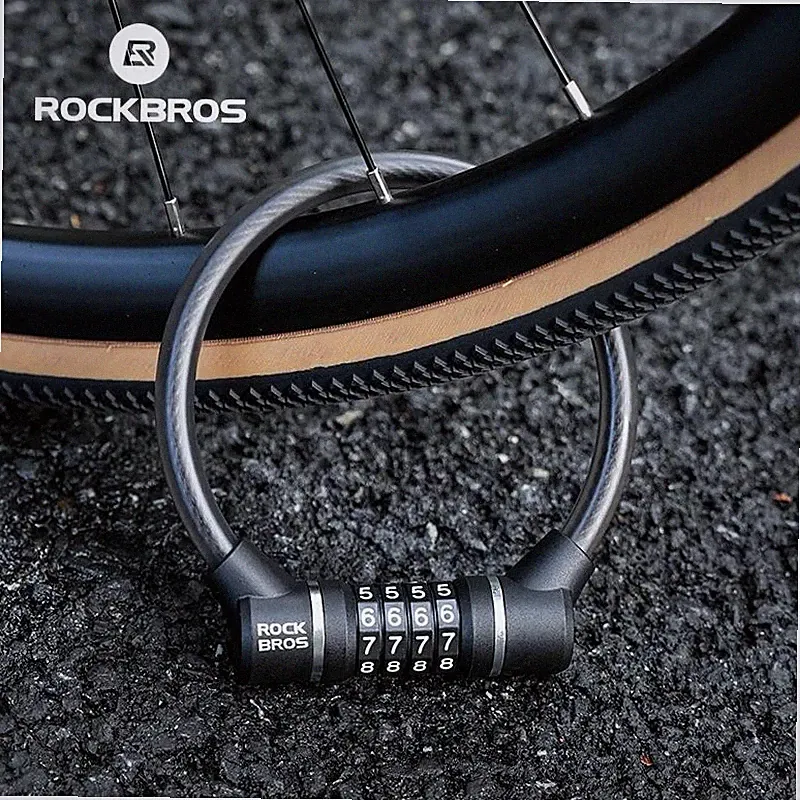 Rockbros Portable Bicycle Lock Ultra-light Steel Cable Bike Lock 4-digit Passwor