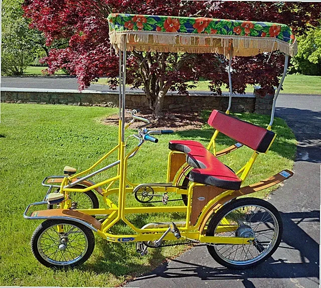 Selene Surrey Bike 20in Yellow Steel Canopy Bench Seats Headlights Unisex