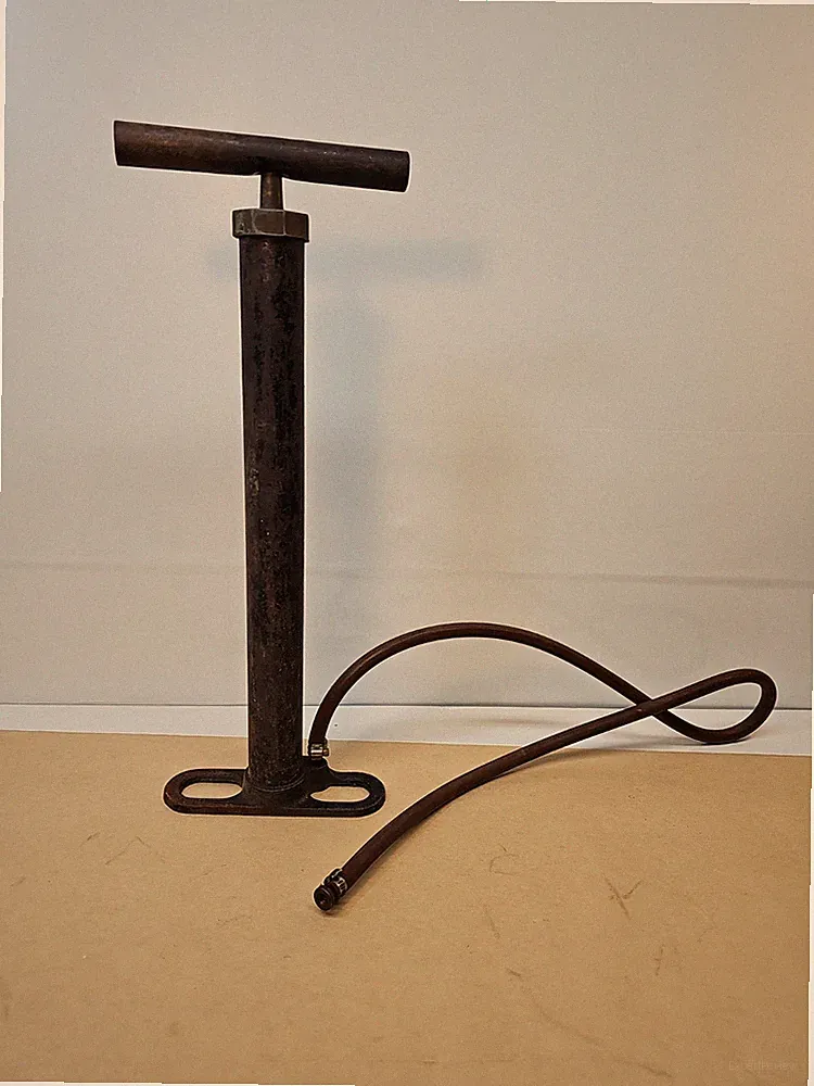 Vintage Bicycle Hand Tire Air Pump "Big Boy" Base & Top Cast Iron Manual USA