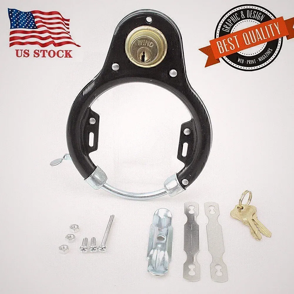 Vintage Bicycle U-Lock Wheel Lock Set Iron Anti-theft 220g