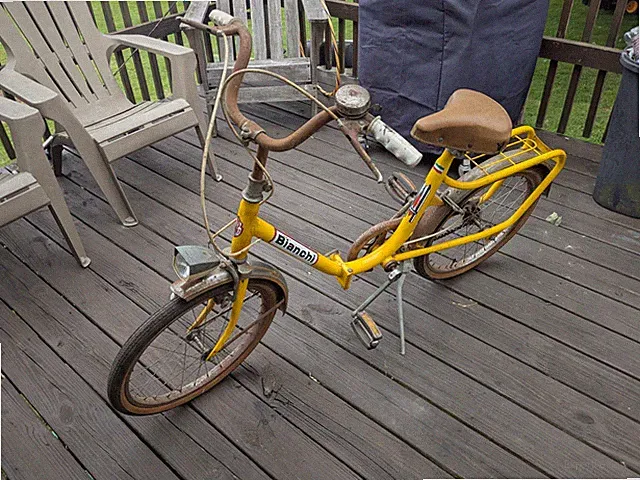 Vintage Folding Travel Bicycle Bike Italian Italy Bianchi Collectible Biking Old