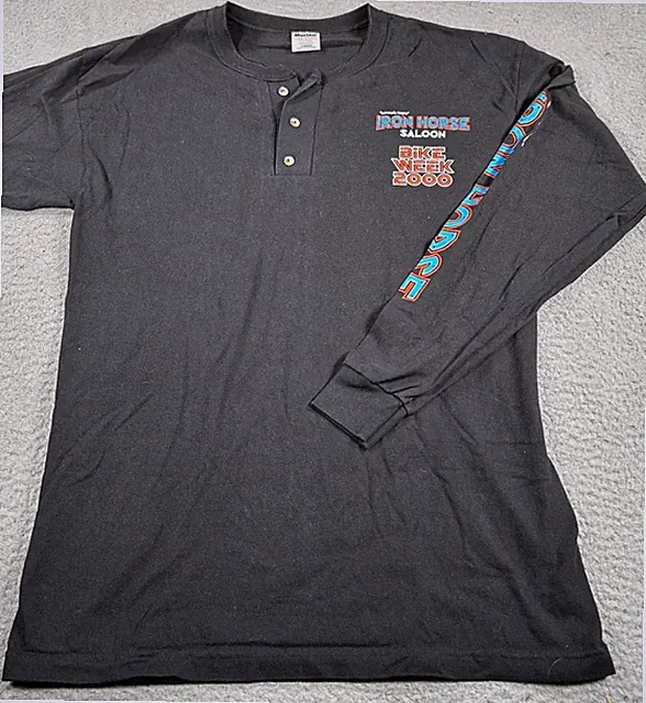 Vintage Iron Horse Saloon Bike Week 2000 Shirt Mens Large Black Tee Murina USA