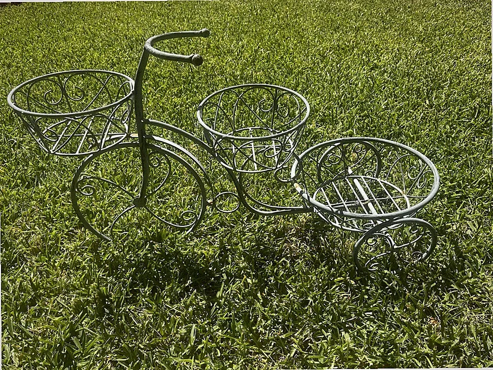 Vintage Wrought Iron Bicycle Plant Stand 26”